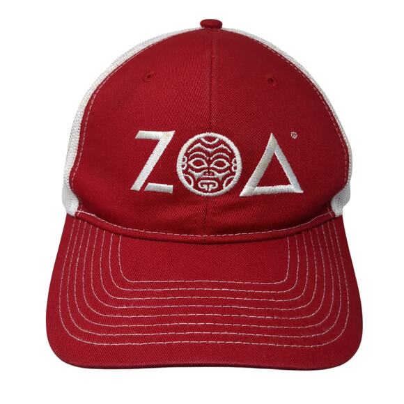 ZOA Snapback Mesh Back Trucker Hat Red One Size Embroidered Logo - Picture 1 of 10